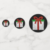 Glitter kerstcadeau confetti (Voorkanten)