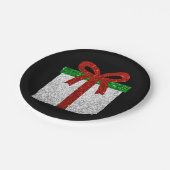 Glitter kerstcadeau papieren bordje (Gekanteld)