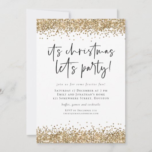 Glitter-kerstfeest Kaart (Voorkant)