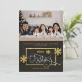 Glitter Kerstfoto Vakantie Kaart (Staand voorkant)