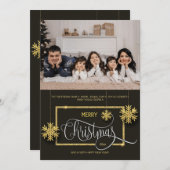 Glitter Kerstfoto Vakantie Kaart (Voorkant / Achterkant)