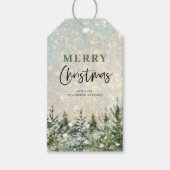 Glitter-kerstgroene boom | Vrolijk kerstfeest  Cadeaulabel (Voorkant)
