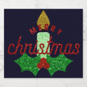 Glitter Kerstkaarle Bier Etiket (Enkel label)