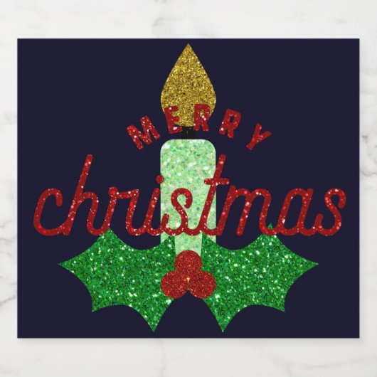 Glitter Kerstkaarle Bier Etiket (Enkel label)