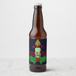 Glitter Kerstkaarle Bier Etiket