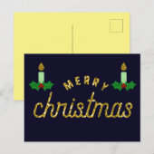 Glitter Kerstkaarle Briefkaart (Voorkant / Achterkant)