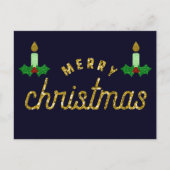 Glitter Kerstkaarle Briefkaart (Voorkant)