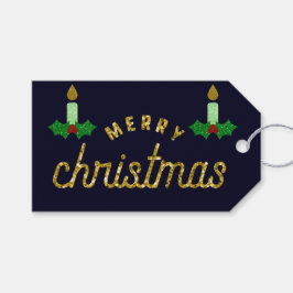 Glitter Kerstkaarle Cadeaulabel