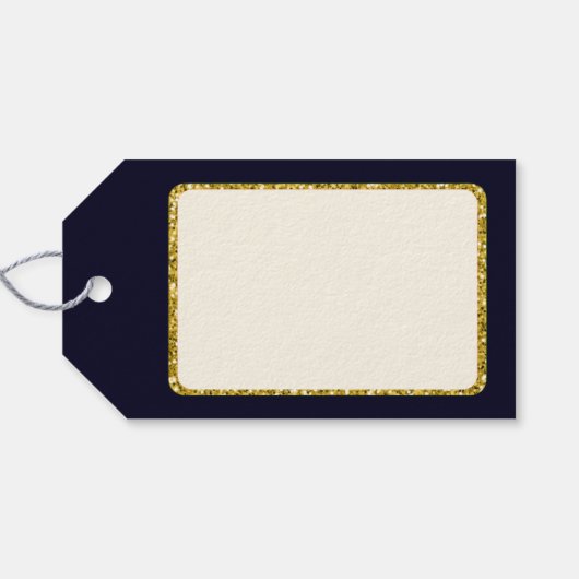 Glitter Kerstkaarle Cadeaulabel (Achterkant Horizontaal)