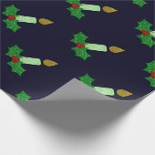 Glitter Kerstkaarle Cadeaupapier (Hoek)