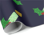 Glitter Kerstkaarle Cadeaupapier (Rol Hoek)