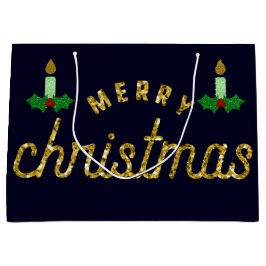 Glitter Kerstkaarle Groot Cadeauzakje