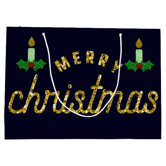 Glitter Kerstkaarle Groot Cadeauzakje (Achterkant)