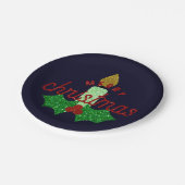 Glitter Kerstkaarle Papieren Bordje (Gekanteld)