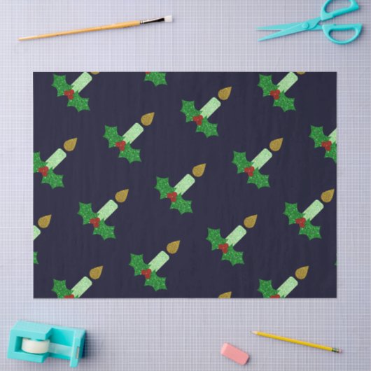 Glitter Kerstkaarle Tissuepapier (Craft)