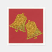 Glitter Kerstmis Bells Napkins Servet (Voorkant)