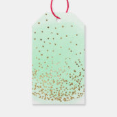 Glitter-kerstmis met gebluste pasta's cadeaulabel (Achterkant)