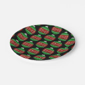 Glitter kerstsierpatroon papieren bordje (Gekanteld)