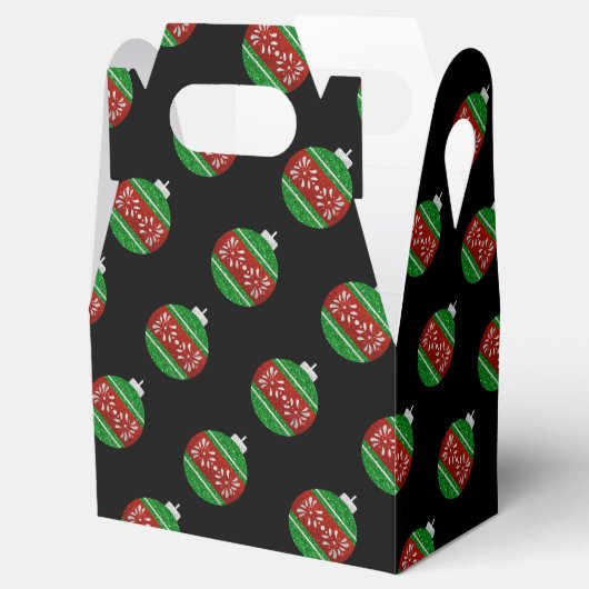 Glitter kerstversiering bedankdoosjes (Geopend)