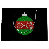 Glitter kerstversiering groot cadeauzakje (Voorkant)