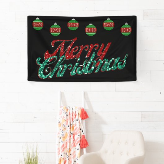 Glitter kerstversiering spandoek (Insitu)