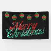Glitter kerstversiering spandoek (Horizontaal)