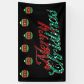 Glitter kerstversiering spandoek (Verticaal)