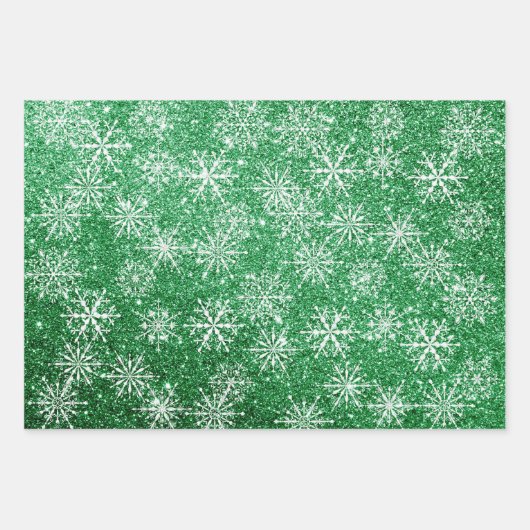 Glitter kerstWaterverf Snowflake  Inpakpapier Vel (Voorkant 2)