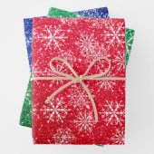 Glitter kerstWaterverf Snowflake  Inpakpapier Vel (In situ)