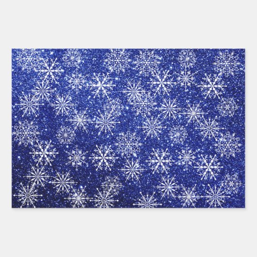 Glitter kerstWaterverf Snowflake  Inpakpapier Vel (Voorkant 3)