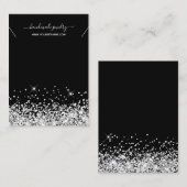 Glitter Ketting Display in zwart en zilver Visitekaartje (Voorkant / Achterkant)