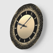 Glitter Khaki Gray Black Metal Gold Crystals Grote Klok (Hoek)