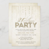 Glitter Kijk 21 opnieuw de Uitnodiging van de Part (Voorkant / Achterkant)