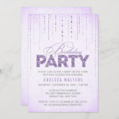 Glitter Kijk Birthday Party Uitnodiging (Voorkant / Achterkant)