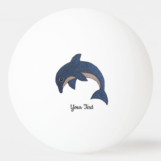 Glitter Kijk Dolphin Donkerblauw en wit Pingpongbal (Voorkant)