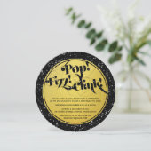 Glitter Kijk Pop! Fizz. Klink! Nieuwjaarsdag Kaart (Staand voorkant)