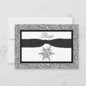 Glitter KIJKJE Glitter KIJK Snowflake Rsvp-kaart RSVP Kaartje (Voorkant)