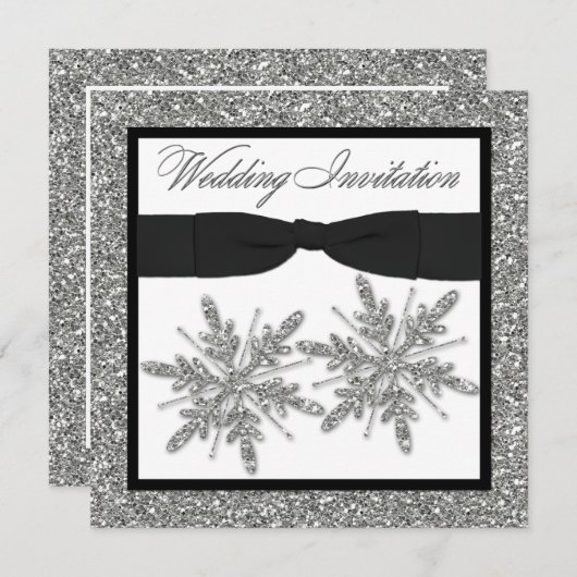 Glitter KIJKT SNOWflakes Weddenschap uit Kaart (Voorkant / Achterkant)