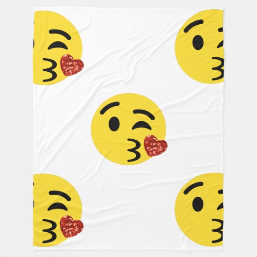 glitter kiss emoji blanket fleece deken (Voorkant)