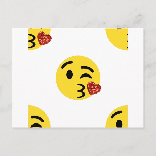 glitter kiss emoji briefkaart (Voorkant)