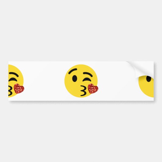 glitter kiss emoji bumpersticker (Voorkant)