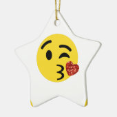 glitter kiss emoji keramisch ornament (Links)