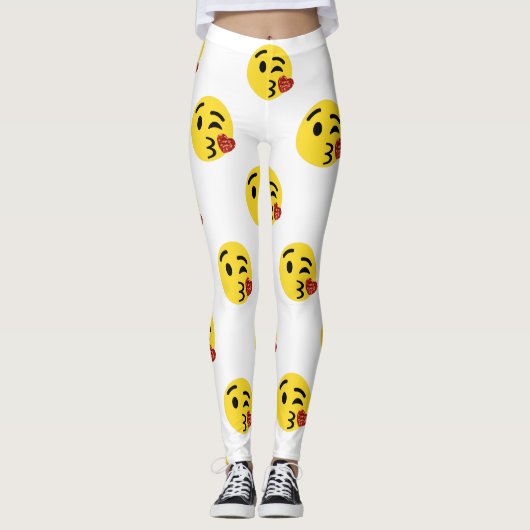 glitter kiss emoji leggings (Voorkant)