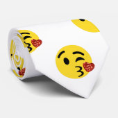 glitter kiss emoji mensdon mannen necktie stropdas (Opgerold)