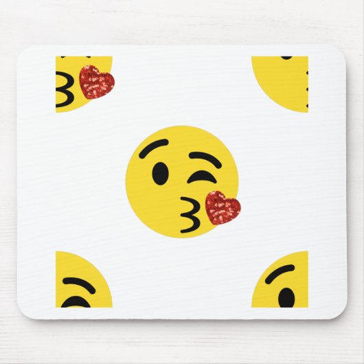 glitter kiss emoji muismat (Voorkant)
