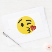 glitter kiss emoji rechthoekige sticker (Envelop)