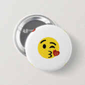 glitter kiss emoji ronde button 5,7 cm (Voorkant /achterkant)