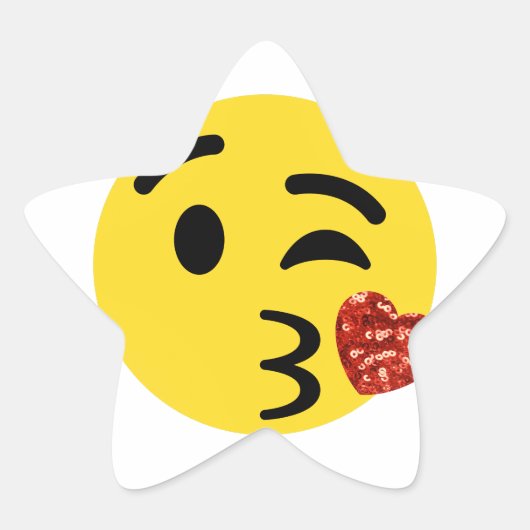 glitter kiss emoji ster sticker (Voorkant)
