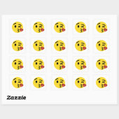glitter kiss emoji vierkante sticker (Vel)