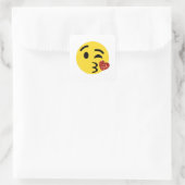 glitter kiss emoji vierkante sticker (Tas)